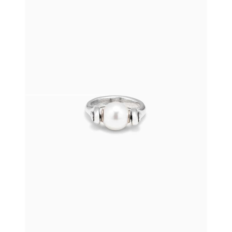 Sterling Silver-Plated Ring with Pearl - ANI0662BPLMTL-UNO de 50-Renee Taylor Gallery