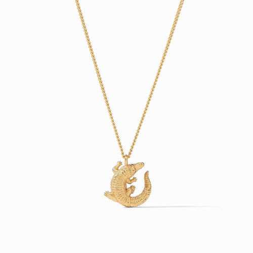 Alligator Solitaire Necklace - Gold-Julie Vos-Renee Taylor Gallery