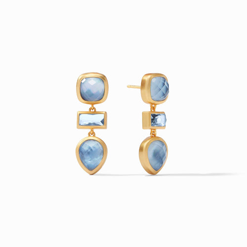 Antonia Tier Earrings - Iridescent Chalcedony Blue-Julie Vos-Renee Taylor Gallery