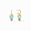 Aquitaine Duo Hoop & Charm Earrings - Iridescent Capri Blue-Julie Vos-Renee Taylor Gallery