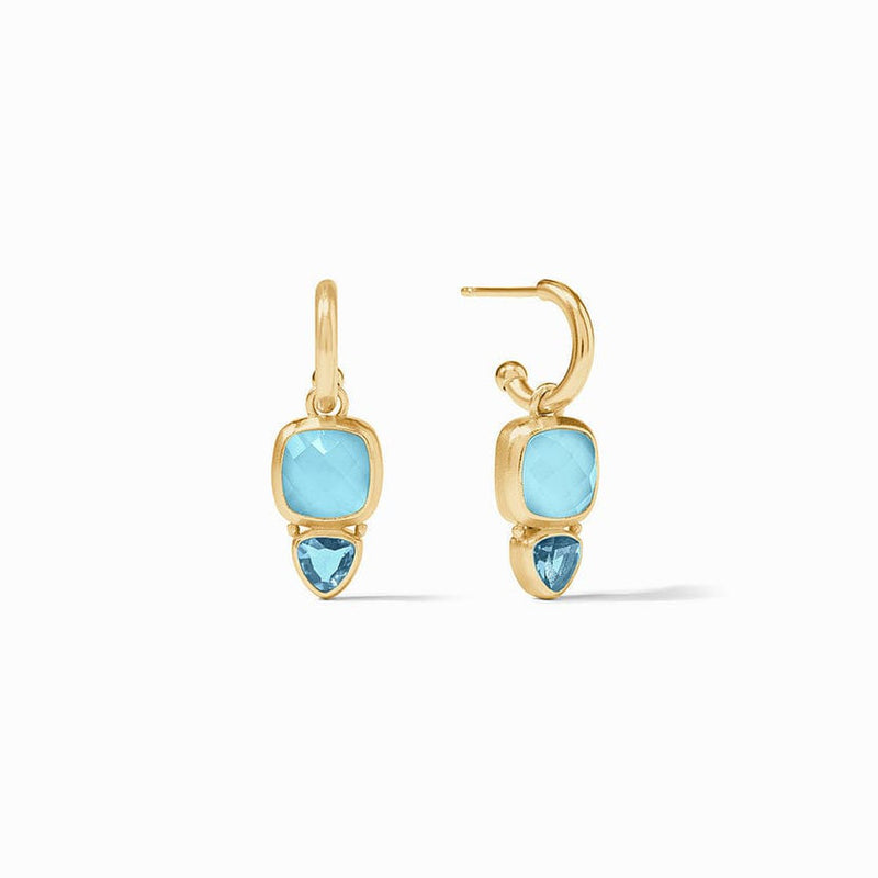 Aquitaine Duo Hoop & Charm Earrings - Iridescent Capri Blue-Julie Vos-Renee Taylor Gallery