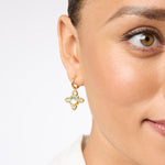 Aquitaine Hoop & Charm Earrings - Iridescent Clear Crystal-Julie Vos-Renee Taylor Gallery