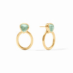 Aquitaine Demi Doorknocker Earrings - Iridescent Aquamarine Blue-Julie Vos-Renee Taylor Gallery