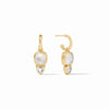 Aquitaine Duo Hoop & Charm Earrings - Iridescent Clear Crystal-Julie Vos-Renee Taylor Gallery