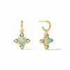 Aquitaine Hoop & Charm Earrings - Iridescent Aquamarine Blue-Julie Vos-Renee Taylor Gallery