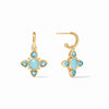 Aquitaine Hoop & Charm Earrings - Iridescent Capri Blue-Julie Vos-Renee Taylor Gallery