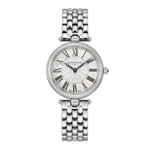 Art Deco Round Diamond Stainless Steel Ladies Watch - FC-200MPW2ARD6B-Frederique Constant-Renee Taylor Gallery