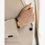 Double Band Leather Bracelet with Gold Elements - B114-Misani Milano-Renee Taylor Gallery