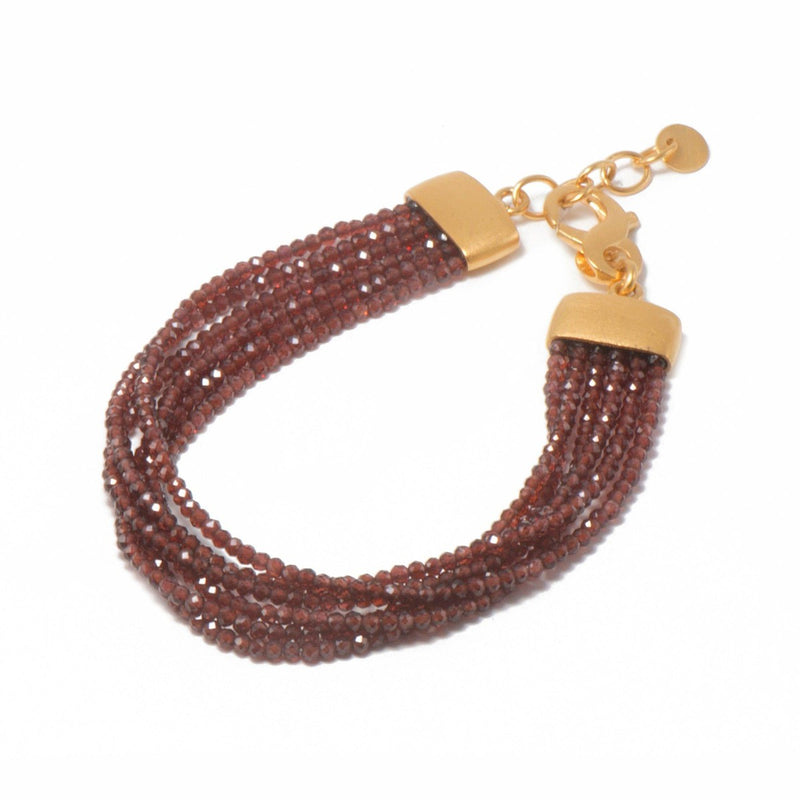 Six Strand & Garnet 24K Gold Vermeil Bracelet-Joyla-Renee Taylor Gallery