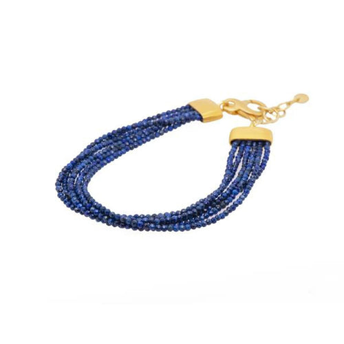 6 Strand Lapis 24 KT Gold Vermeil Bracelet-Joyla-Renee Taylor Gallery