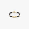 Leather Bracelet with Cylindrical Gold Element - B2181-Misani Milano-Renee Taylor Gallery