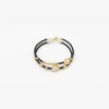 Double Leather Bracelet with Gold, Silver Elements & Pavé Diamonds - B583-Misani Milano-Renee Taylor Gallery