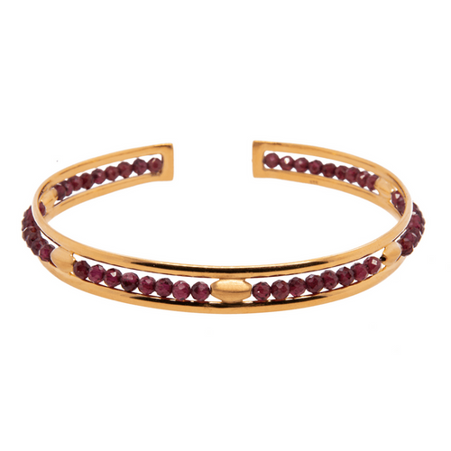 Bliss Garnet Cuff Bracelet-Joyla-Renee Taylor Gallery