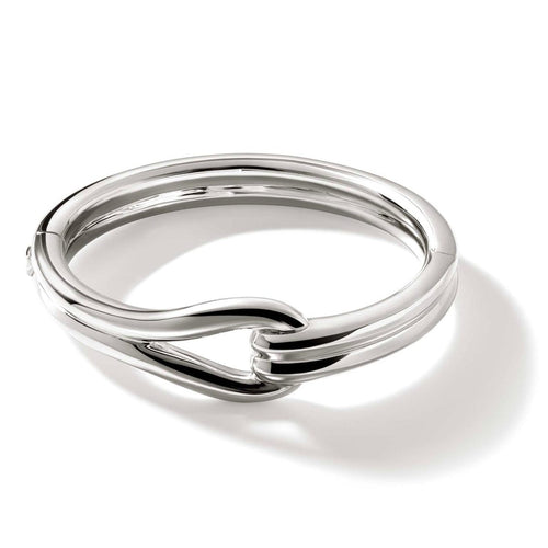 Surf Hinged Bangle, Sterling Silver, Wide - BB901085XM-John Hardy-Renee Taylor Gallery