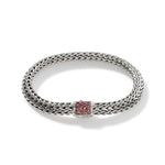 Icon Bracelet, Sterling Silver, Garnet Pavé, 6.5MM - BBS90422RVBLS2GA-John Hardy-Renee Taylor Gallery