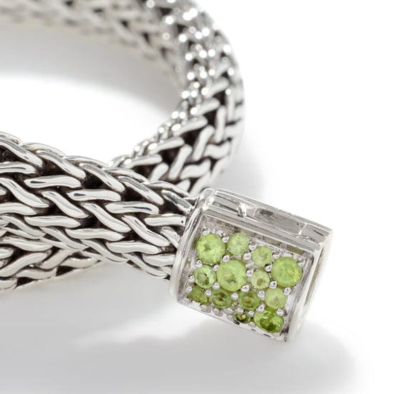 Icon Bracelet, Sterling Silver, Peridot Pavé, 6.5MM - BBS90422RVBLS2PE-John Hardy-Renee Taylor Gallery