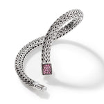 Icon Bracelet, Sterling Silver, Pink Tourmaline Pavé, 6.5MM - BBS90422RVBLS2PTM-John Hardy-Renee Taylor Gallery