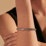 Icon Bracelet, Sterling Silver, Pink Tourmaline Pavé, 6.5MM - BBS90422RVBLS2PTM-John Hardy-Renee Taylor Gallery