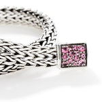 Icon Bracelet, Sterling Silver, Pink Tourmaline Pavé, 6.5MM - BBS90422RVBLS2PTM-John Hardy-Renee Taylor Gallery