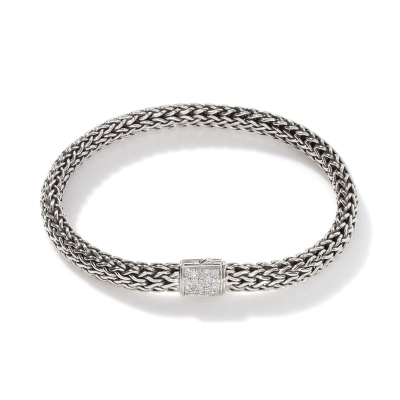 Icon Bracelet, Sterling Silver, White Diamond Pavé, 6.5MM - BBS90422RVDI2BLS-John Hardy-Renee Taylor Gallery