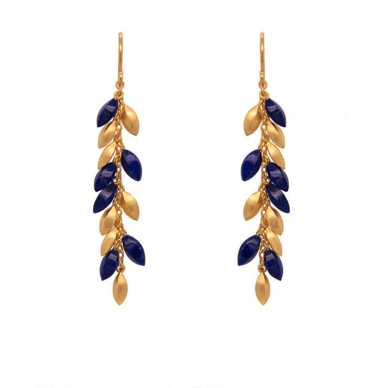 Bliss Long Bunch Lapis Earrings-Joyla-Renee Taylor Gallery