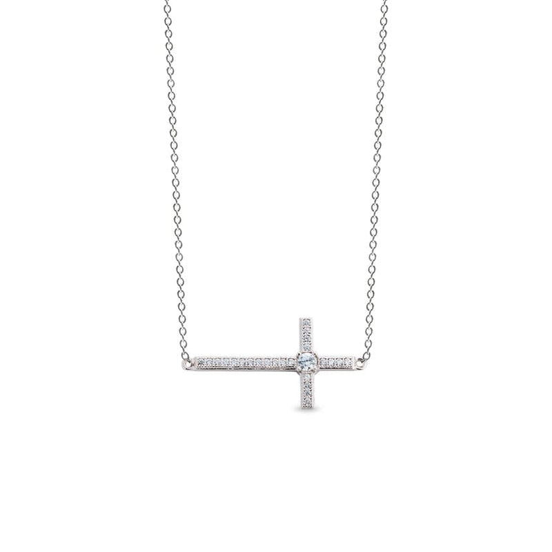 Sideways Cross Necklace - BL2108N18-Kelly Waters-Renee Taylor Gallery