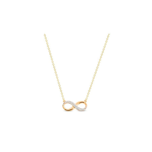 Gold Vermeil & Platinum Finish Sterling Silver Micropave Figure 8 Necklace - BL2109N18G-Kelly Waters-Renee Taylor Gallery