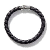 Leather Bamboo Station Bracelet, Silver - BM5161BL-John Hardy-Renee Taylor Gallery