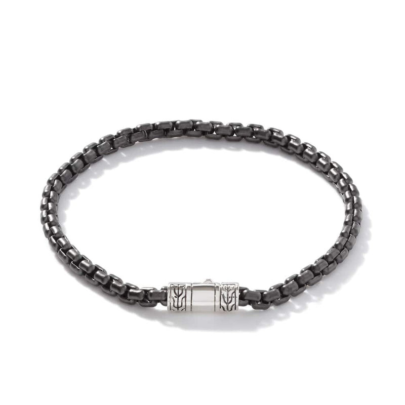 Box Chain Bracelet, Dark Silver, 4MM- BM90264BLPVD-John Hardy-Renee Taylor Gallery