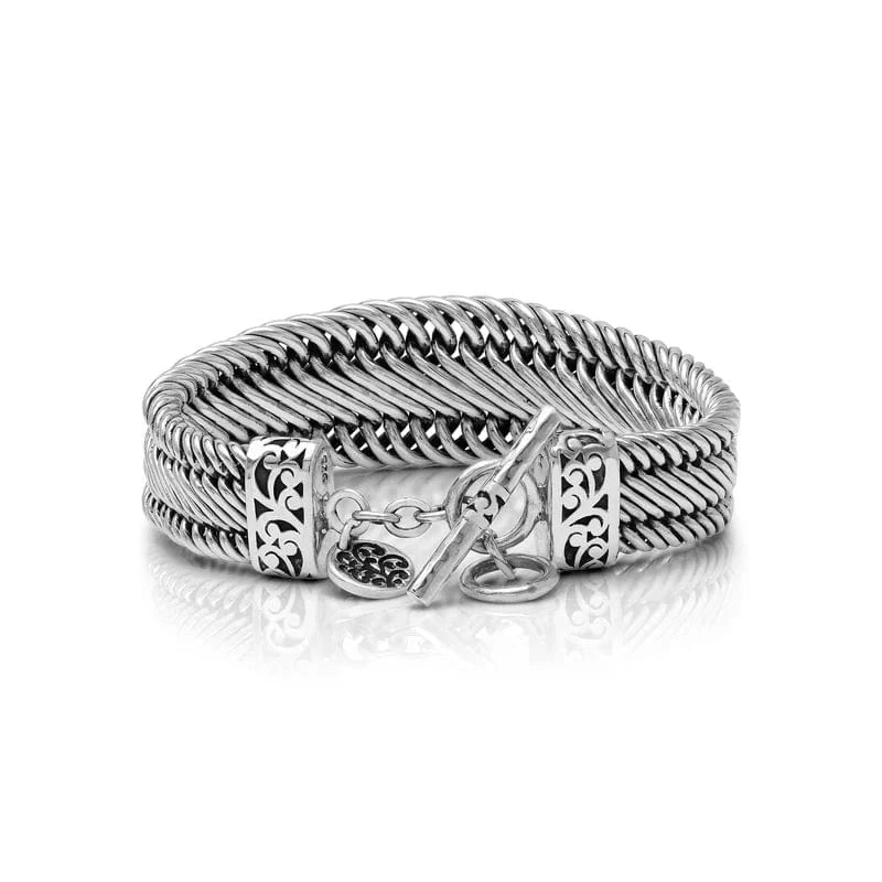 Sterling Silver Figure-8 Weave Bracelet- BU3035-00150-Lois Hill-Renee Taylor Gallery