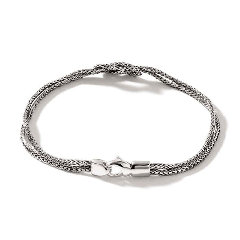 Love Knot Silver 1.8mm Chain Double Row Bracelet - BU900776-John Hardy-Renee Taylor Gallery