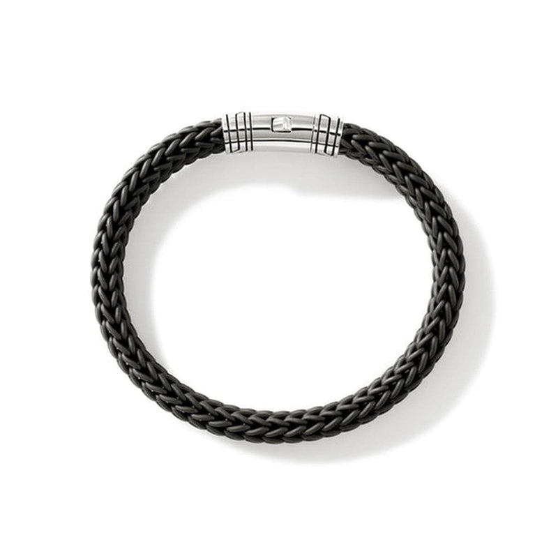 Icon Extension Silver 10mm Black Rubber Bracelet - BU98657BL-John Hardy-Renee Taylor Gallery