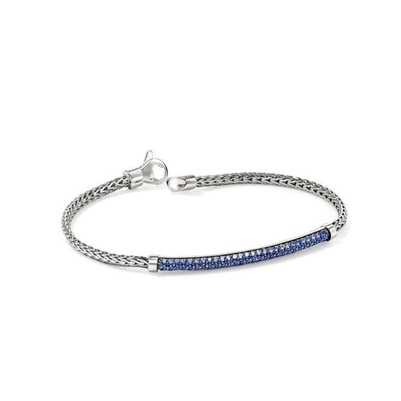 JH Essential Pavé Bracelet, Sterling Silver, Blue Sapphire - BUS987084BSP-John Hardy-Renee Taylor Gallery