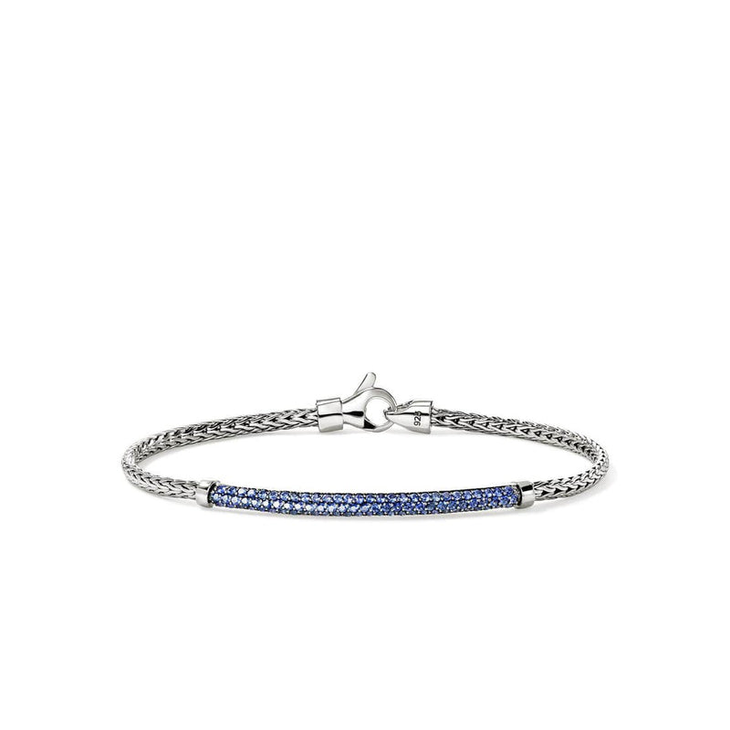 JH Essential Pavé Bracelet, Sterling Silver, Blue Sapphire - BUS987084BSP-John Hardy-Renee Taylor Gallery