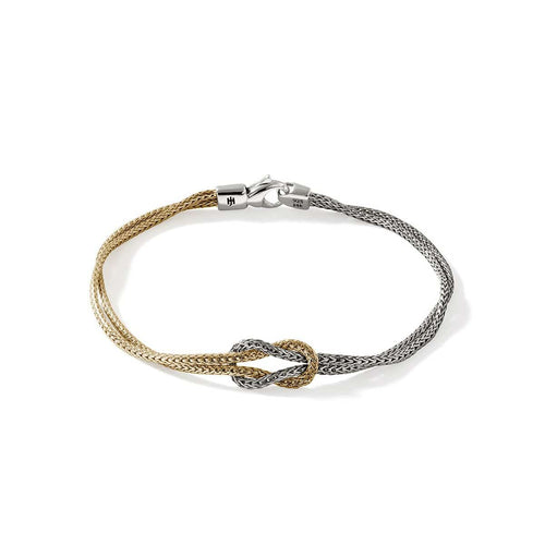 Love Knot 14K Gold & Silver 1.8mm Chain Double Row Bracelet - BUZZ900776-John Hardy-Renee Taylor Gallery