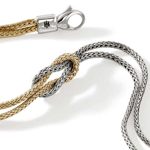 Love Knot 14K Gold & Silver 1.8mm Chain Double Row Bracelet - BUZZ900776-John Hardy-Renee Taylor Gallery