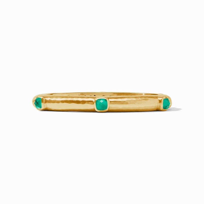 Catalina Stone Hinge Bangle - Iridescent Emerald Green-Julie Vos-Renee Taylor Gallery