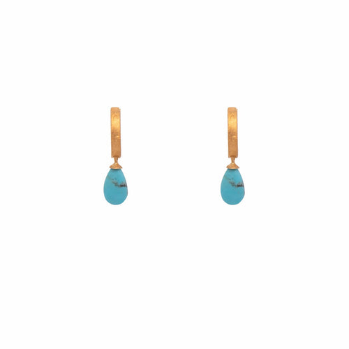 Huggies Turquoise 24K Gold Vermeil Huggie Earrings-Joyla-Renee Taylor Gallery