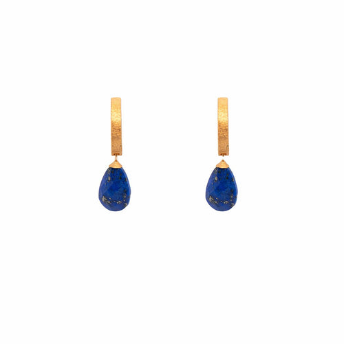 Lapis 24K Gold Vermeil Huggie Earrings-Joyla-Renee Taylor Gallery