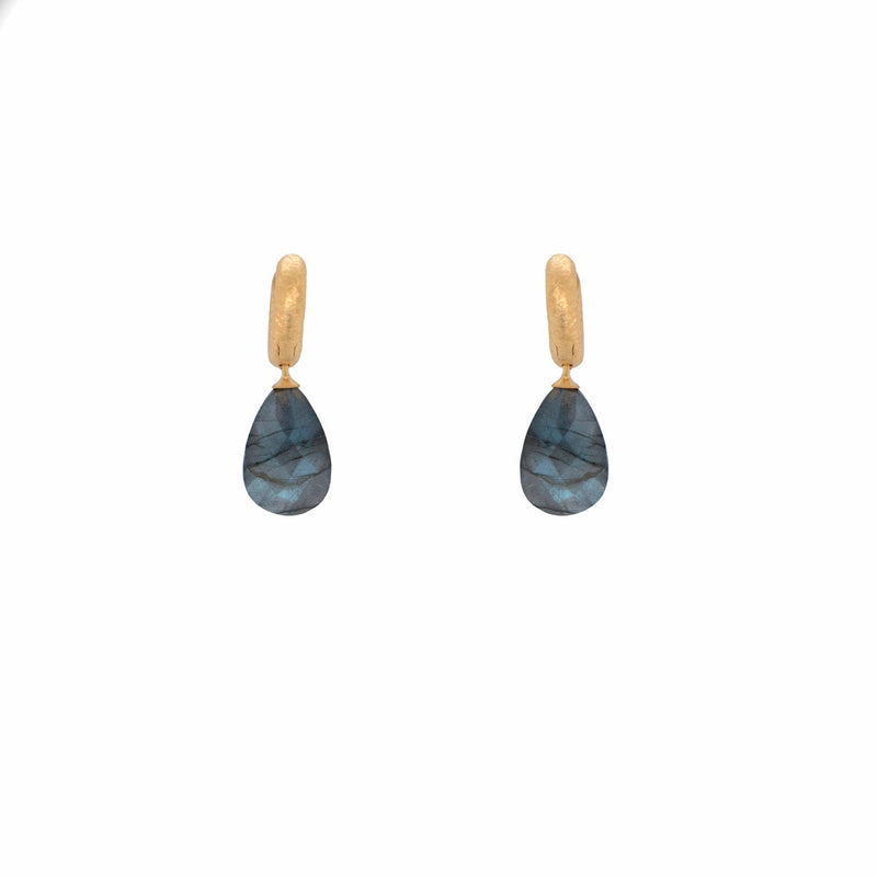 Labradorite 24K Gold Vermeil Huggie Drop Earrings-Joyla-Renee Taylor Gallery