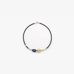 Leather Necklace with Gold Elements, Silver, Lapis Lazuli & Diamonds - C2147LA-Misani Milano-Renee Taylor Gallery