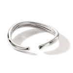 Surf Hinged Cuff, Silver, Diamonds - CBP9011172DI-John Hardy-Renee Taylor Gallery