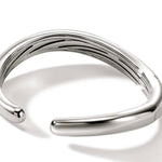 Surf Hinged Cuff, Silver, Diamonds - CBP9011172DI-John Hardy-Renee Taylor Gallery