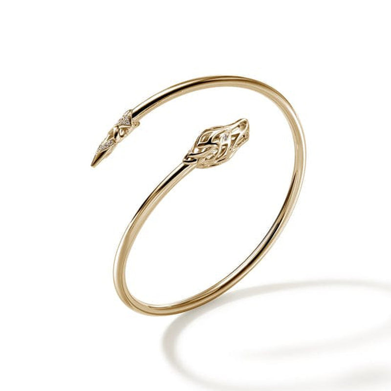 Naga Cuff, 14K Gold, Diamonds, Slim - CGGX6034422DI-John Hardy-Renee Taylor Gallery