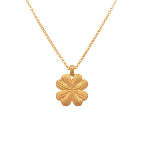 Lucky Clover Peridot Reversible Pendant Necklace 24K Gold Vermeil-Joyla-Renee Taylor Gallery