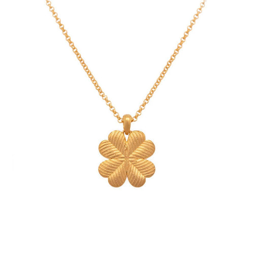 Lucky Clover Sky Blue Topaz Reversible Pendant Necklace 24K Gold Vermeil-Joyla-Renee Taylor Gallery