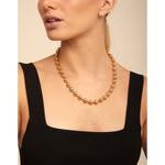 Sterling Silver-Plated Bead Necklace - COL1390ORO0000U-UNO de 50-Renee Taylor Gallery