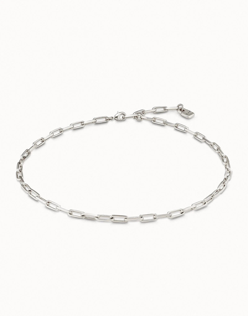 Sterling Silver-plated Short Chain Necklace - COL1608MTL0000U-UNO de 50-Renee Taylor Gallery