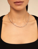 Sterling Silver-plated Short Chain Necklace - COL1608MTL0000U-UNO de 50-Renee Taylor Gallery