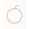 Sterling Silver-Plated Short Necklace with Medium Sized Oval Links - COL1765MTL0000U-UNO de 50-Renee Taylor Gallery